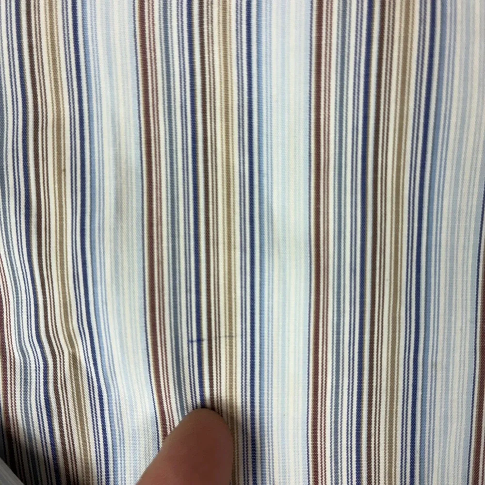 Banana Republic Mens XL Dress Shirt Blue‎ Brown Striped Long Sleeve Button Down